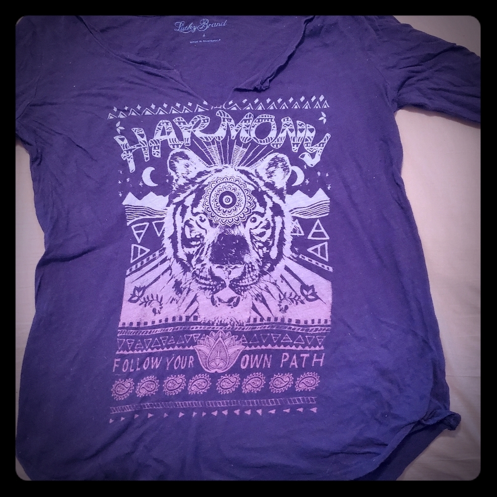 Indigo blue light long sleeve Lucky brand shirt.